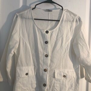 NWOT Cotton Cottagecore  White Jacket PTP  20”